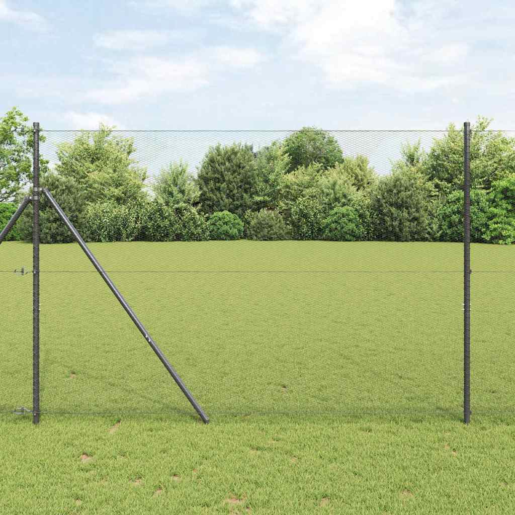 Vidaxl zeshoekig gaashek met grondbevestiging 10 x 1,6 m grijs mesh