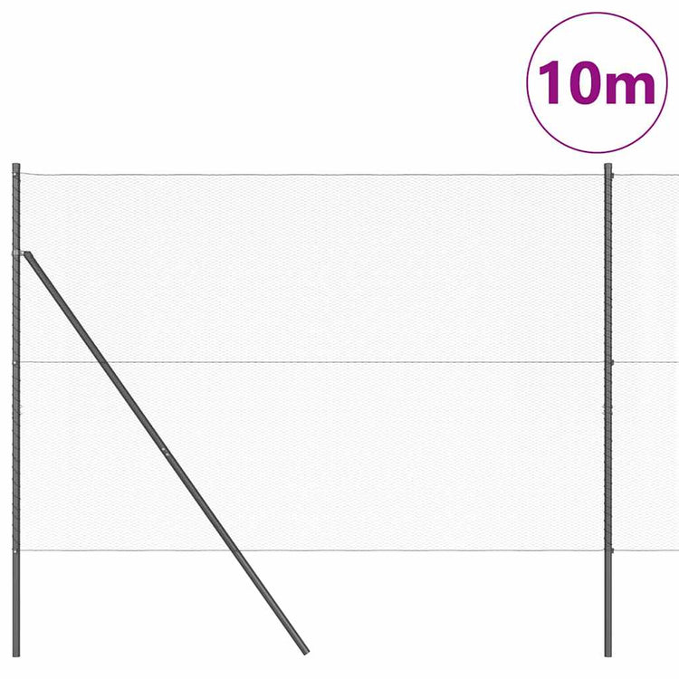 Vidaxl zeshoekig gaashek met grondbevestiging 10 x 1,6 m grijs mesh