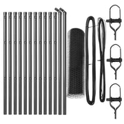 Vidaxl zeshoekig gaashek met grondbevestiging 25 x 0,4 m grijs mesh - afbeelding 2