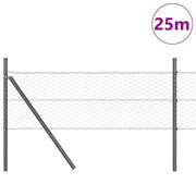 Vidaxl zeshoekig gaashek met grondbevestiging 25 x 0,4 m grijs mesh - afbeelding 3