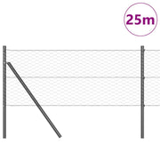 Vidaxl zeshoekig gaashek met grondbevestiging 25 x 0,6 m grijs mesh - afbeelding 3