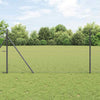 Vidaxl afrasteringspaal grijs 25 x 1,4 m (36 mm gaas) staal en pvc