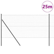 Vidaxl zeshoekig gaashek met grondbevestiging 25 x 1,4 m grijs mesh - afbeelding 3