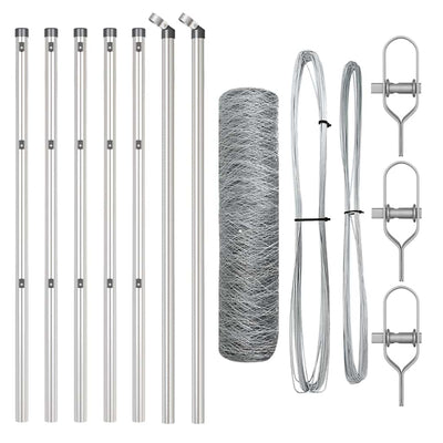 Vidaxl afrasteringspaal zilver 10 x 0,5 m (36 mm gaas) staal