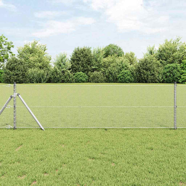 Vidaxl zeshoekig gaashek met grondbevestiging 10 x 0,6 m zilver mesh