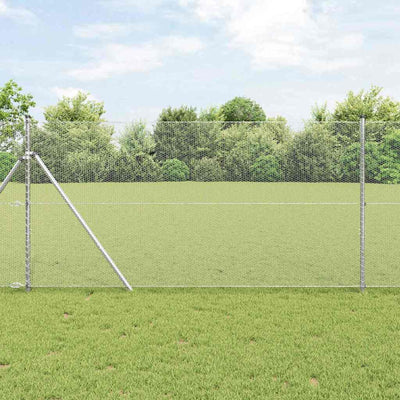 Vidaxl afrasteringspaal zilver 10 x 1 m (13 mm gaas) staal