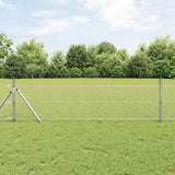 Vidaxl zeshoekig gaashek met grondbevestiging 25 x 0,5 m zilver mesh - afbeelding 1