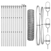 Vidaxl zeshoekig gaashek met grondbevestiging 25 x 0,5 m zilver mesh - afbeelding 2