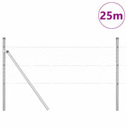 Vidaxl zeshoekig gaashek met grondbevestiging 25 x 0,5 m zilver mesh - afbeelding 3