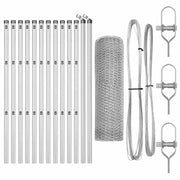 Vidaxl zeshoekig gaashek met grondbevestiging 25 x 0,6 m zilver mesh - afbeelding 2