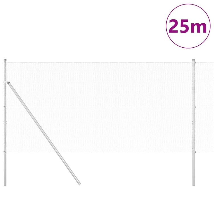 Vidaxl zeshoekig gaashek met grondbevestiging 25 x 1 m zilver mesh