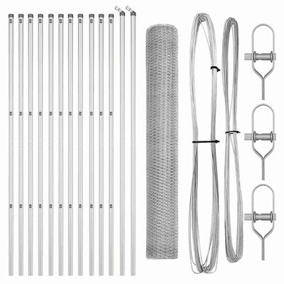 Vidaxl afrasteringspaal zilver 25 x 1 m (25 mm gaas) staal