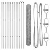 Vidaxl zeshoekig gaashek met grondbevestiging 25 x 1 m zilver mesh - afbeelding 2