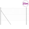 Vidaxl afrasteringspaal zilver 25 x 1 m (50 mm gaas) staal