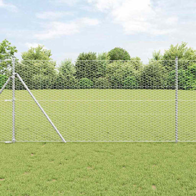 Vidaxl afrasteringspaal zilver 25 x 1,2 m (36 mm gaas) staal
