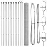 Vidaxl zeshoekig gaashek met grondbevestiging 25 x 1,5 m zilver mesh - afbeelding 2