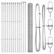 Vidaxl zeshoekig gaashek met grondbevestiging 25 x 1,6 m zilver mesh - afbeelding 2
