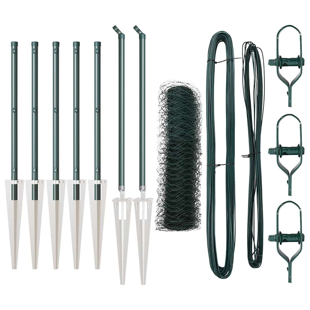 Vidaxl afrasteringspaal groen 10 x 0,8 m (36 mm gaas) staal en pvc