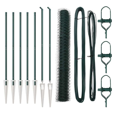 Vidaxl afrasteringspaal groen 10 x 1,2 m (36 mm gaas) staal en pvc