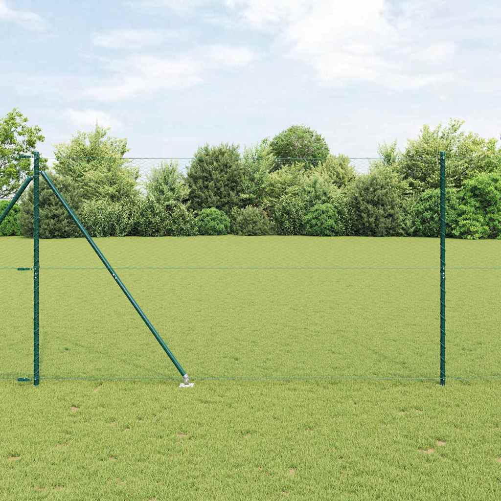 Vidaxl zeshoekig gaasgek met palen 10 x 1,5 m pvc-coated staal groen