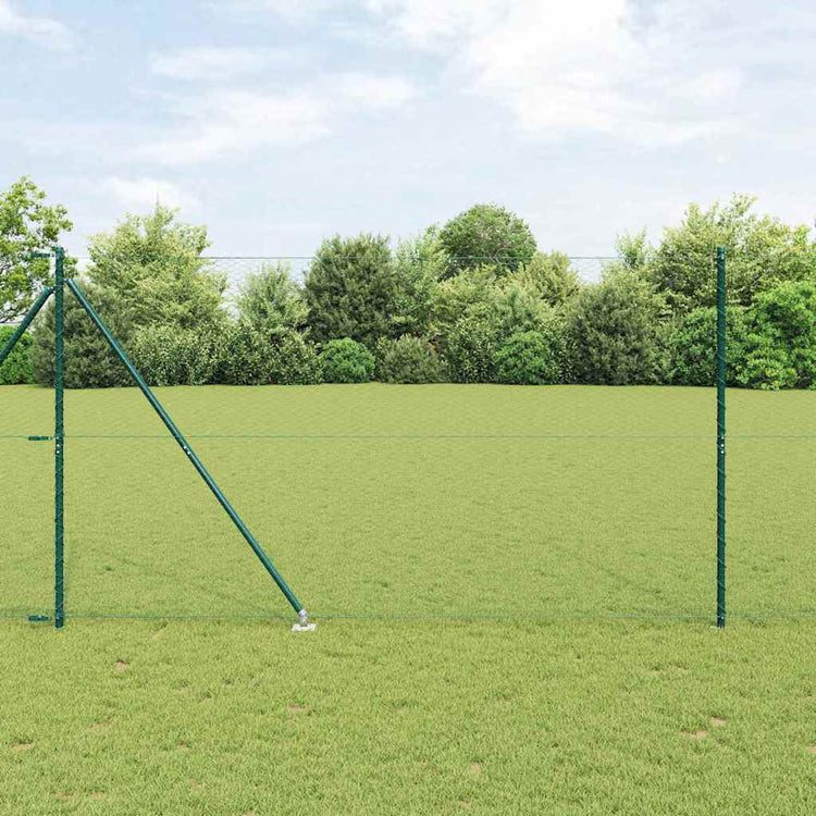 Vidaxl zeshoekig gaasgek met palen 10 x 1,5 m pvc-coated staal groen