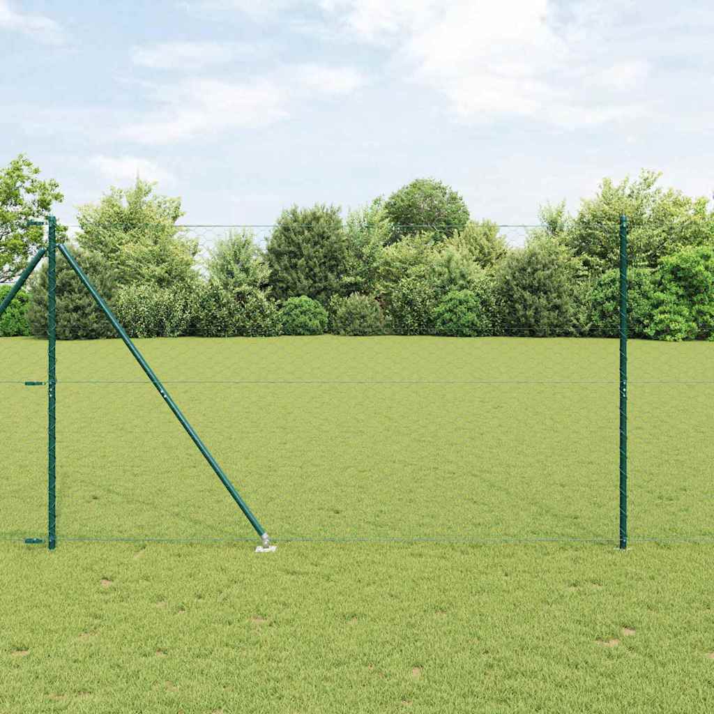 Vidaxl zeshoekig gaasgek met palen 10 x 1,5 m pvc-coated staal groen