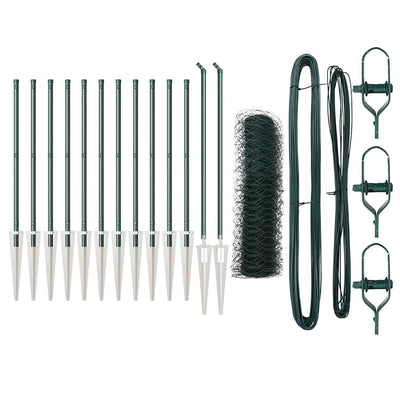 Vidaxl afrasteringspaal groen 25 x 0,6 m (36 mm gaas) staal en pvc