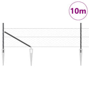 Vidaxl zeshoekig gaasgek met palen 10 x 0,4 m pvc-coated staal grijs - afbeelding 3