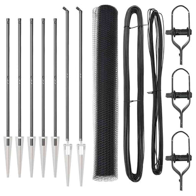 Vidaxl afrasteringspaal grijs 10 x 1,2 m (13 mm gaas) staal en pvc