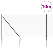 Vidaxl zeshoekig gaasgek met palen 10 x 1,2 m pvc-coated staal grijs - afbeelding 3