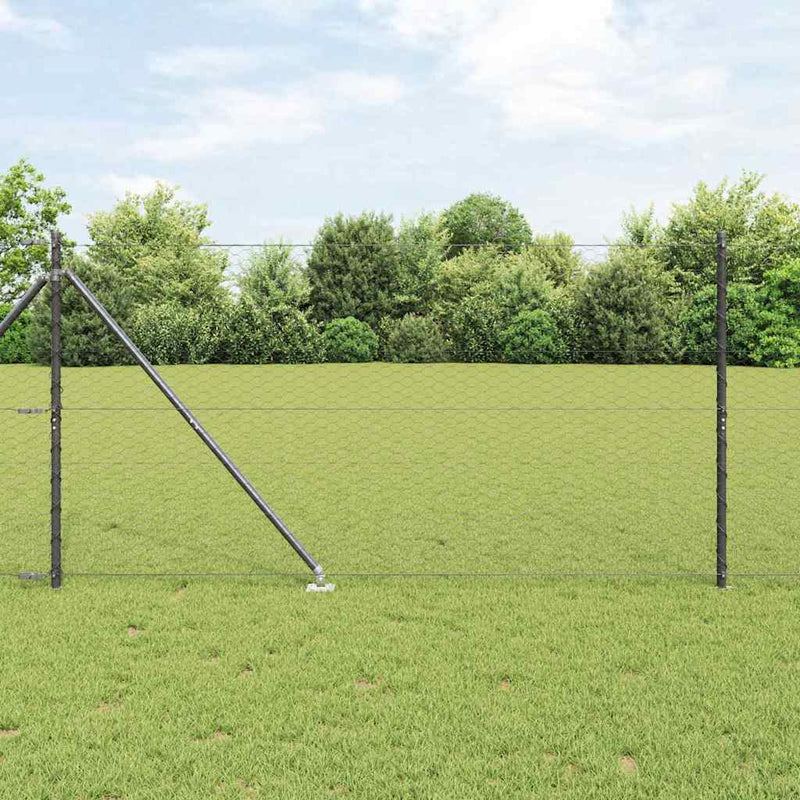 Vidaxl afrasteringspaal grijs 10 x 1,2 m (36 mm gaas) staal en pvc