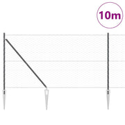 Vidaxl zeshoekig gaasgek met palen 10 x 1,4 m pvc-coated staal grijs - afbeelding 3
