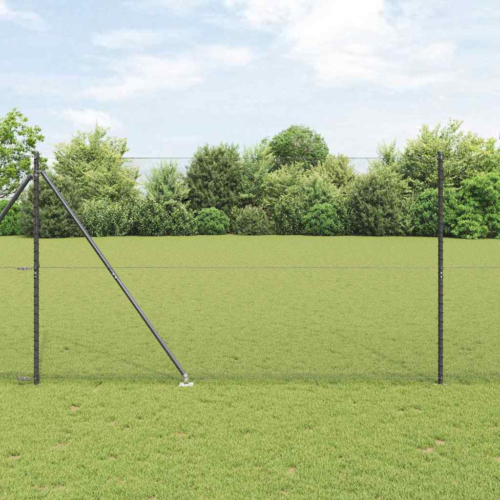 Vidaxl zeshoekig gaasgek met palen 10 x 1,6 m pvc-coated staal grijs