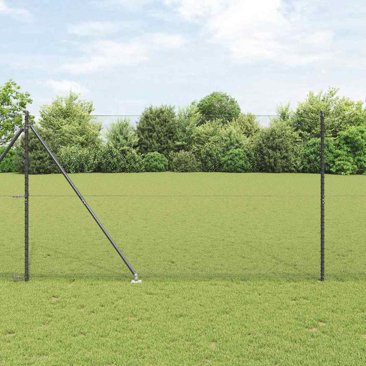 Vidaxl zeshoekig gaasgek met palen 10 x 1,6 m pvc-coated staal grijs
