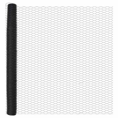 Vidaxl afrasteringspaal grijs 10 x 1,6 m (50 mm gaas) staal en pvc