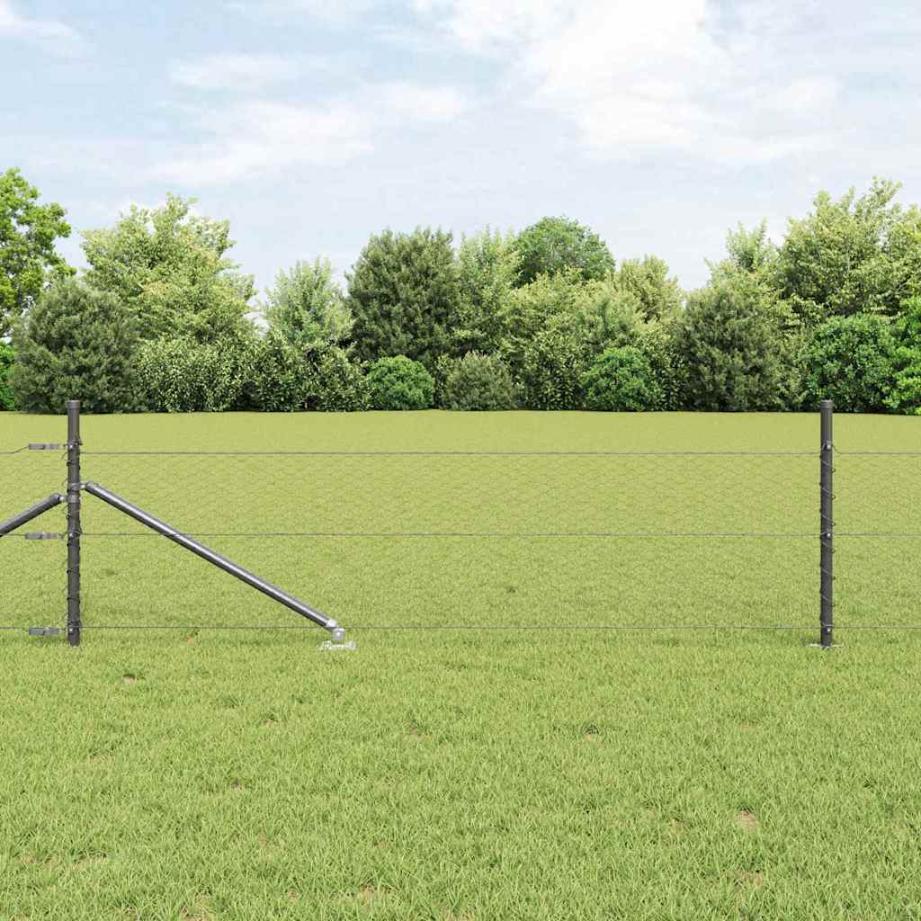 Vidaxl afrasteringspaal grijs 25 x 0,5 m (25 mm gaas) staal