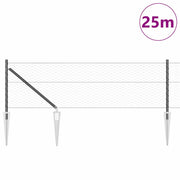 Vidaxl zeshoekig gaasgek met palen 25 x 0,6 m pvc-coated staal grijs - afbeelding 3