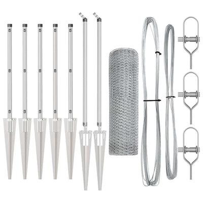 Vidaxl afrasteringspaal zilver 10 x 0,6 m (13 mm gaas) staal
