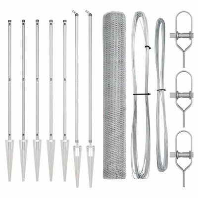 Vidaxl afrasteringspaal zilver 10 x 1,2 m (25 mm gaas) staal