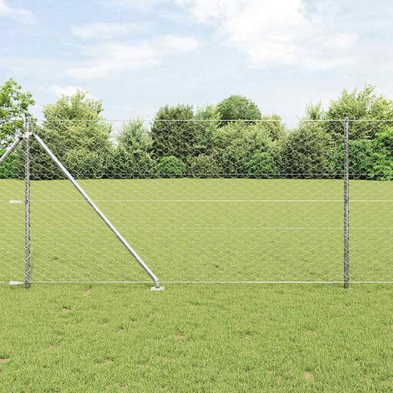 Vidaxl afrasteringspaal zilver 10 x 1,2 m (50 mm gaas) staal