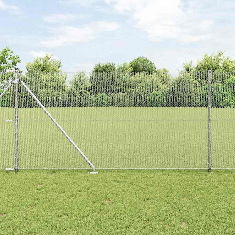 Vidaxl afrasteringspaal zilver 10 x 1,4 m (13 mm gaas) staal