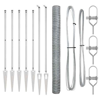 Vidaxl afrasteringspaal zilver 10 x 1,5 m (36 mm gaas) staal