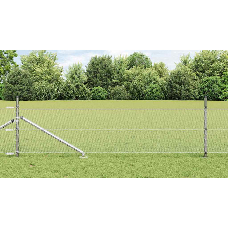 Vidaxl zeshoekig gaasgek met palen 25 x 0,4 m gegalvaniseerd staal