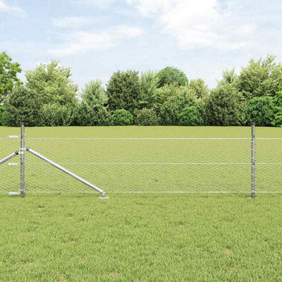 Vidaxl afrasteringspaal zilver 25 x 0,4 m (25 mm gaas) staal
