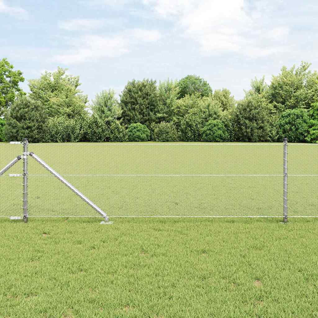 Vidaxl zeshoekig gaasgek met palen 25 x 0,6 m gegalvaniseerd staal