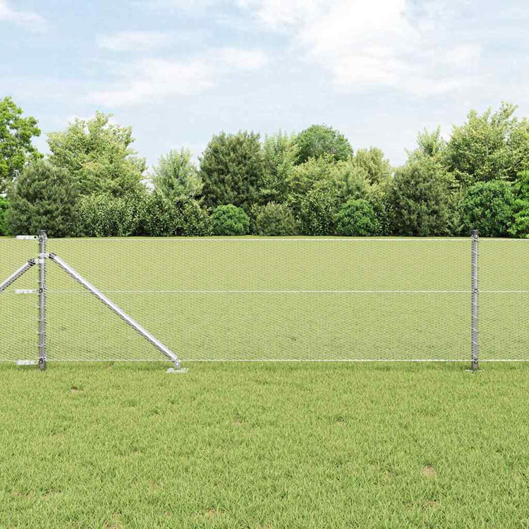 Vidaxl zeshoekig gaasgek met palen 25 x 0,6 m gegalvaniseerd staal