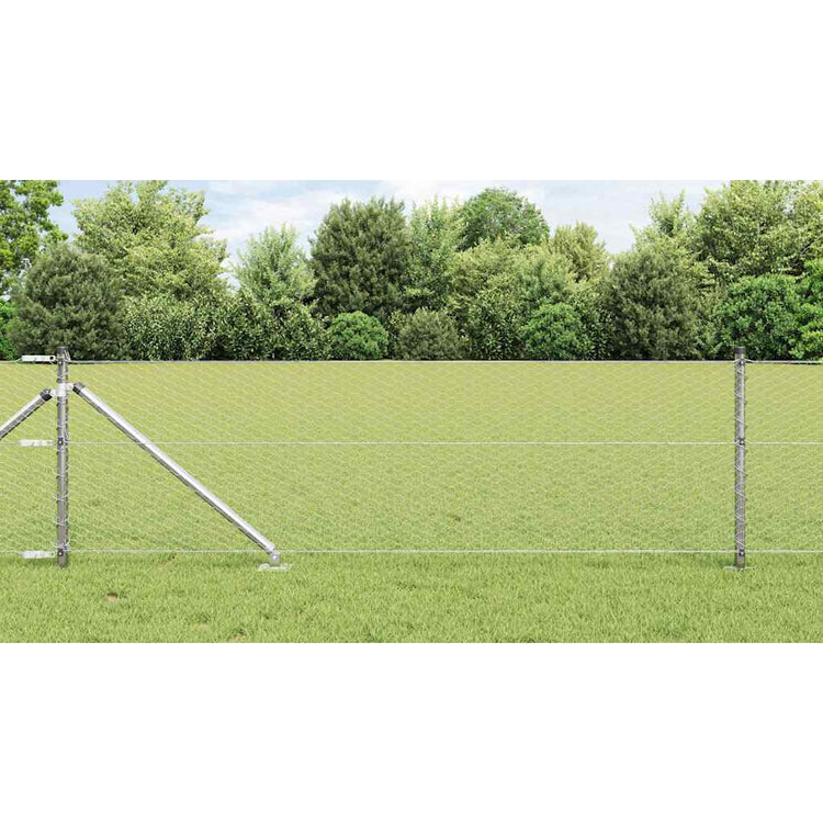 Vidaxl zeshoekig gaasgek met palen 25 x 0,6 m gegalvaniseerd staal