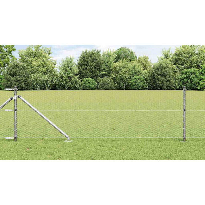 Vidaxl afrasteringspaal zilver 25 x 0,6 m (25 mm gaas) staal