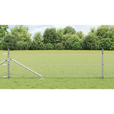 Vidaxl afrasteringspaal zilver 25 x 0,8 m (13 mm gaas) staal