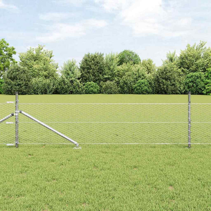 Vidaxl afrasteringspaal zilver 25 x 0,8 m (25 mm gaas) staal
